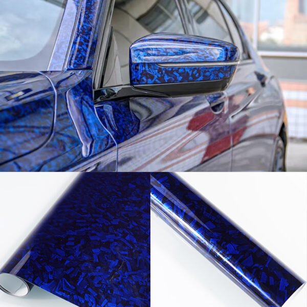 Vinilo Wrap Fibra de Carbono Forjada Azul Gloss