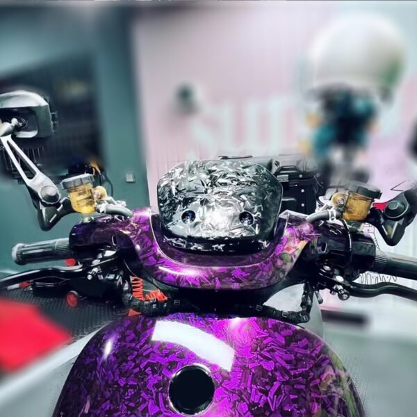 Vinilo Wrap Fibra de Carbono Forjada Morado Gloss - Image 2