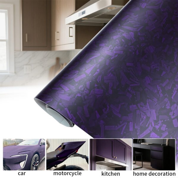 Vinilo Wrap Fibra de Carbono Forjada Morada Mate - Image 4