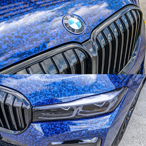 Vinilo Wrap Fibra de Carbono Forjada Azul Gloss - Image 4