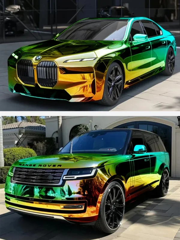 Vinilo Wrap Camaleón Metalizado Verde Naranja