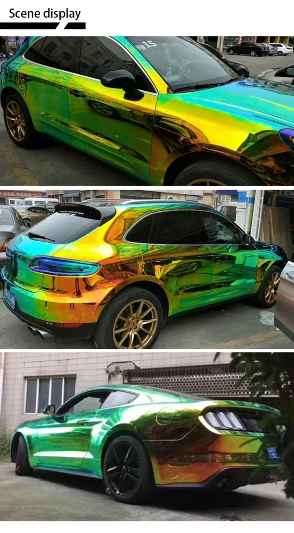 Vinilo Wrap Camaleón Metalizado Verde Naranja - Image 3